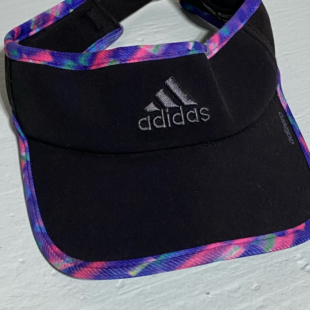 Adidas Kids' Black Visor with Multicolor Trim